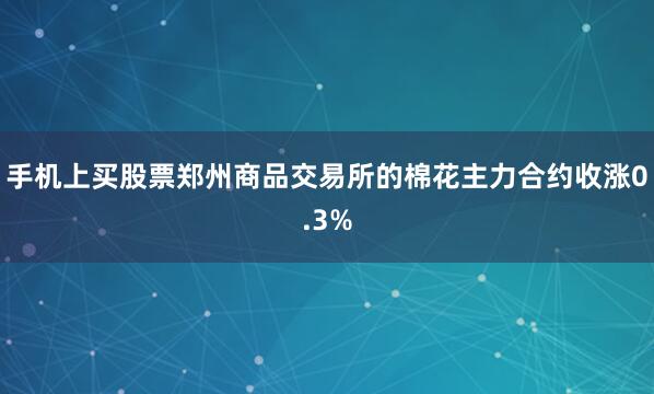 手机上买股票郑州商品交易所的棉花主力合约收涨0.3%